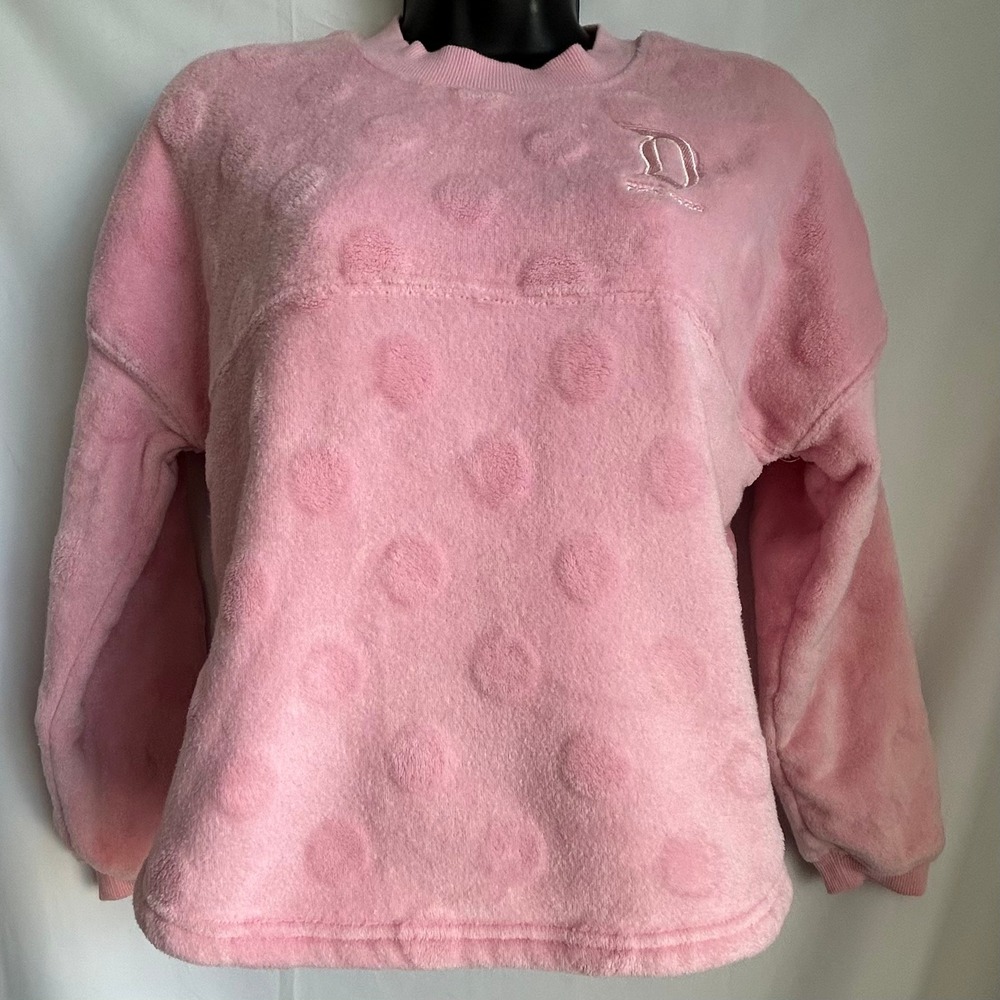 Disney Spirit Jersey (L 11/12) Kids Pink Excellent Polka Dot Fleece Disneyland